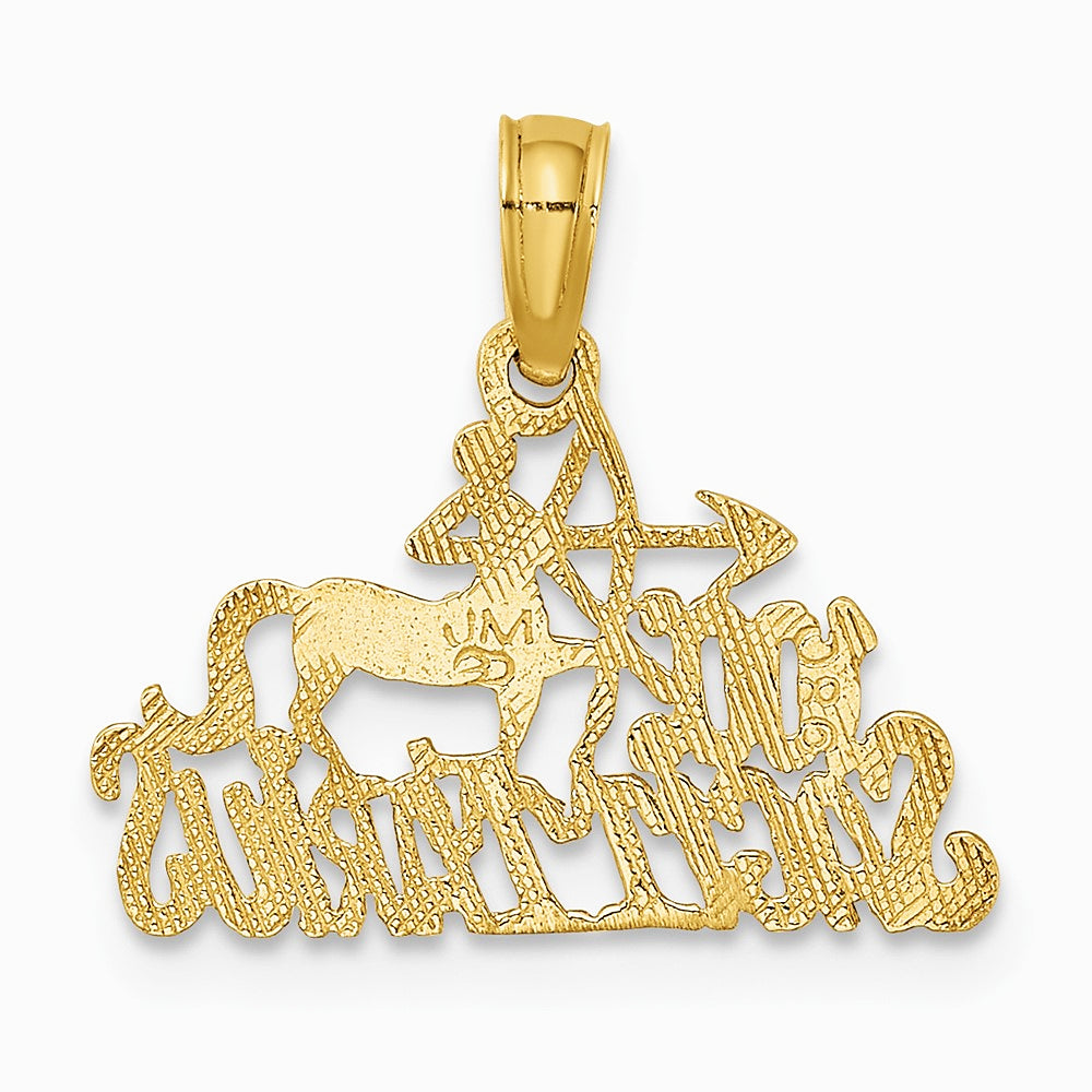 10K / 14K Yellow Gold 100% SAGITTARIUS Zodiac Charm - Product Photo