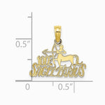 10K / 14K Yellow Gold 100% SAGITTARIUS Zodiac Charm - Product Photo