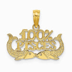 10K / 14K Yellow Gold 100% PISCES Zodiac Charm - Product Photo