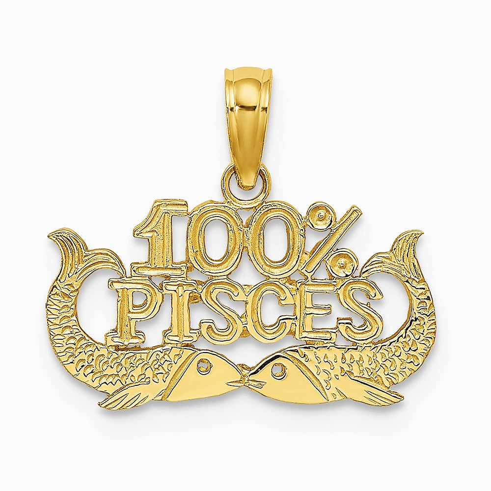 10K / 14K Yellow Gold 100% PISCES Zodiac Charm