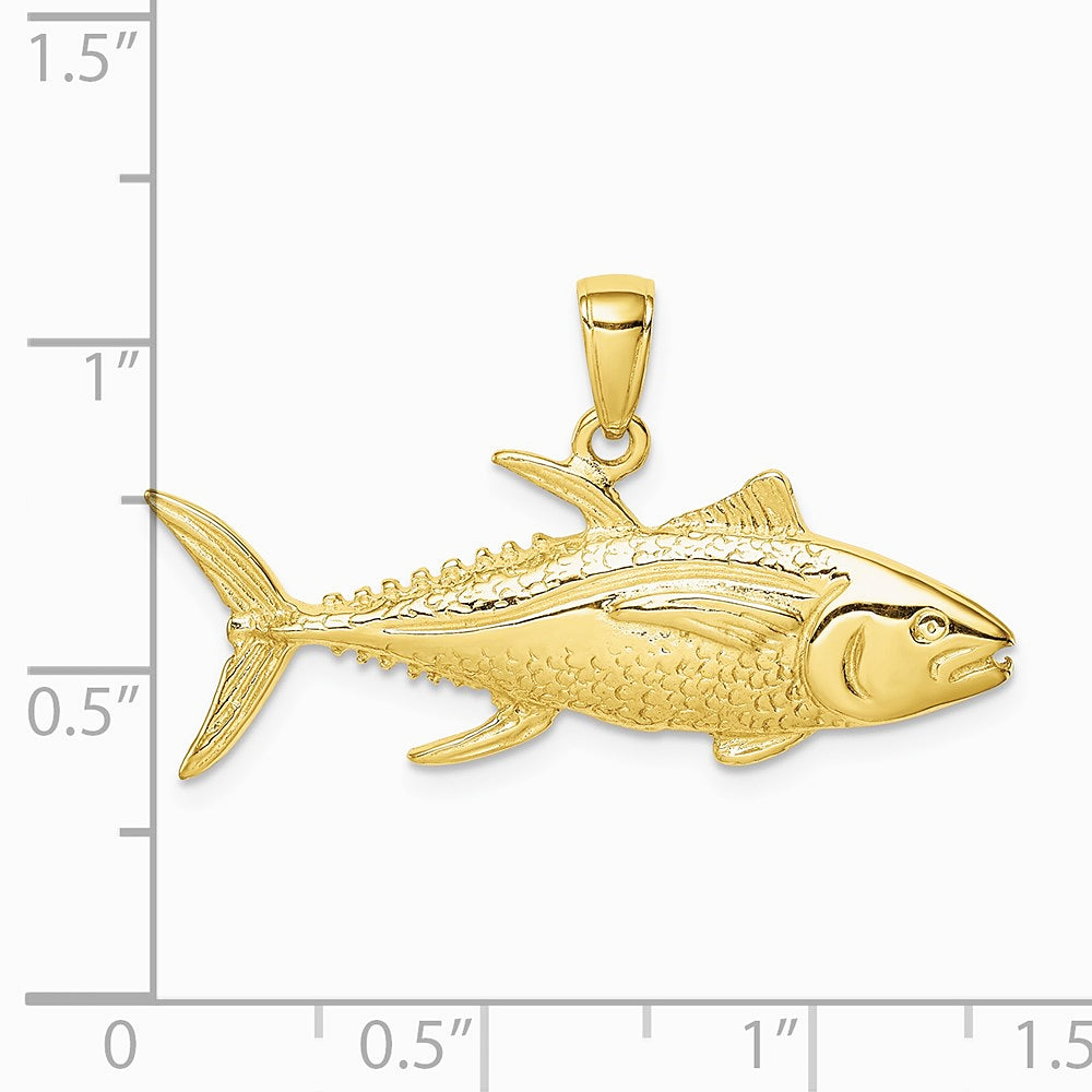 10K / 14K Yellow Gold Yellowfin Tuna Fish Pendant - Product Photo