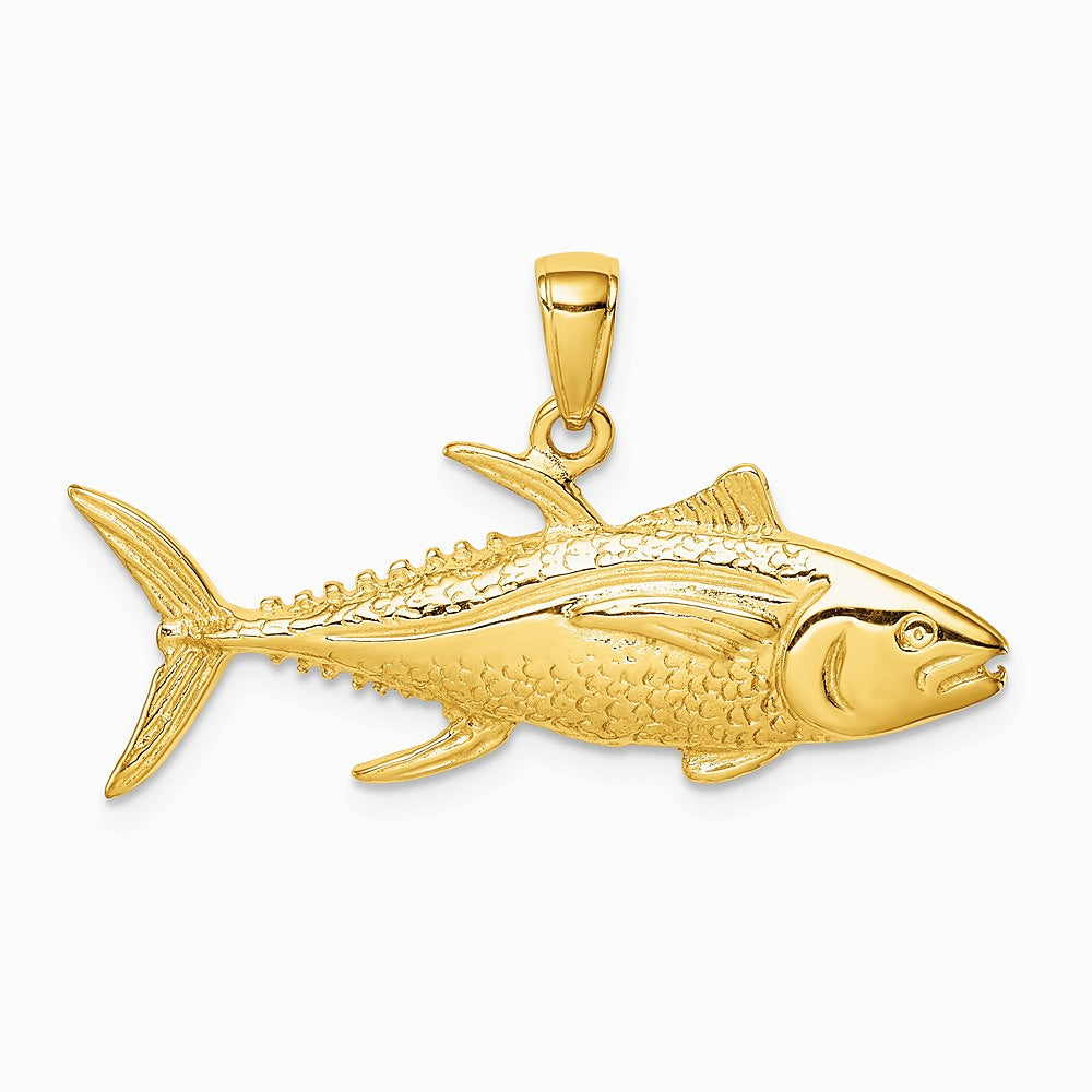 10K / 14K Yellow Gold Yellowfin Tuna Fish Pendant - Product Photo