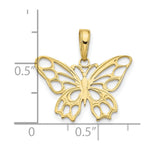 10K / 14K Yellow Gold Butterfly Cut-out Pendant - Product Photo