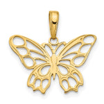 10K / 14K Yellow Gold Butterfly Cut-out Pendant - Product Photo