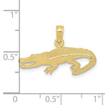 10K / 14K Yellow Gold Textured Alligator Pendant - Product Photo