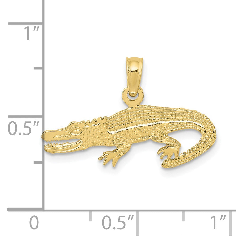 10K / 14K Yellow Gold Textured Alligator Pendant - Product Photo