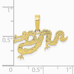 10K / 14K Yellow Gold Dragon Pendant - Product Photo