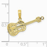 10K / 14K Yellow Gold Guitar Pendant - Product Photo