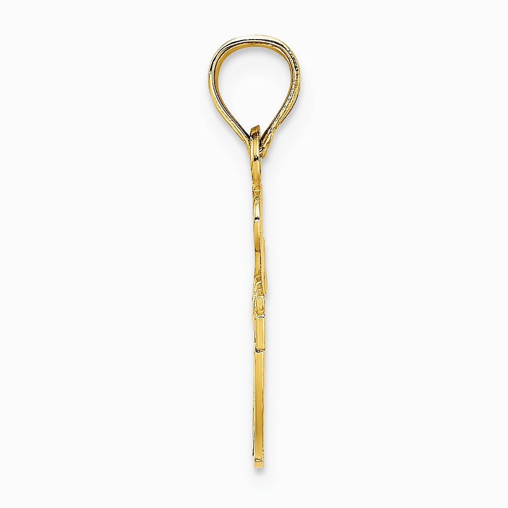 10K / 14K Yellow Gold I HEART FOOTBALL Charm - Product Photo