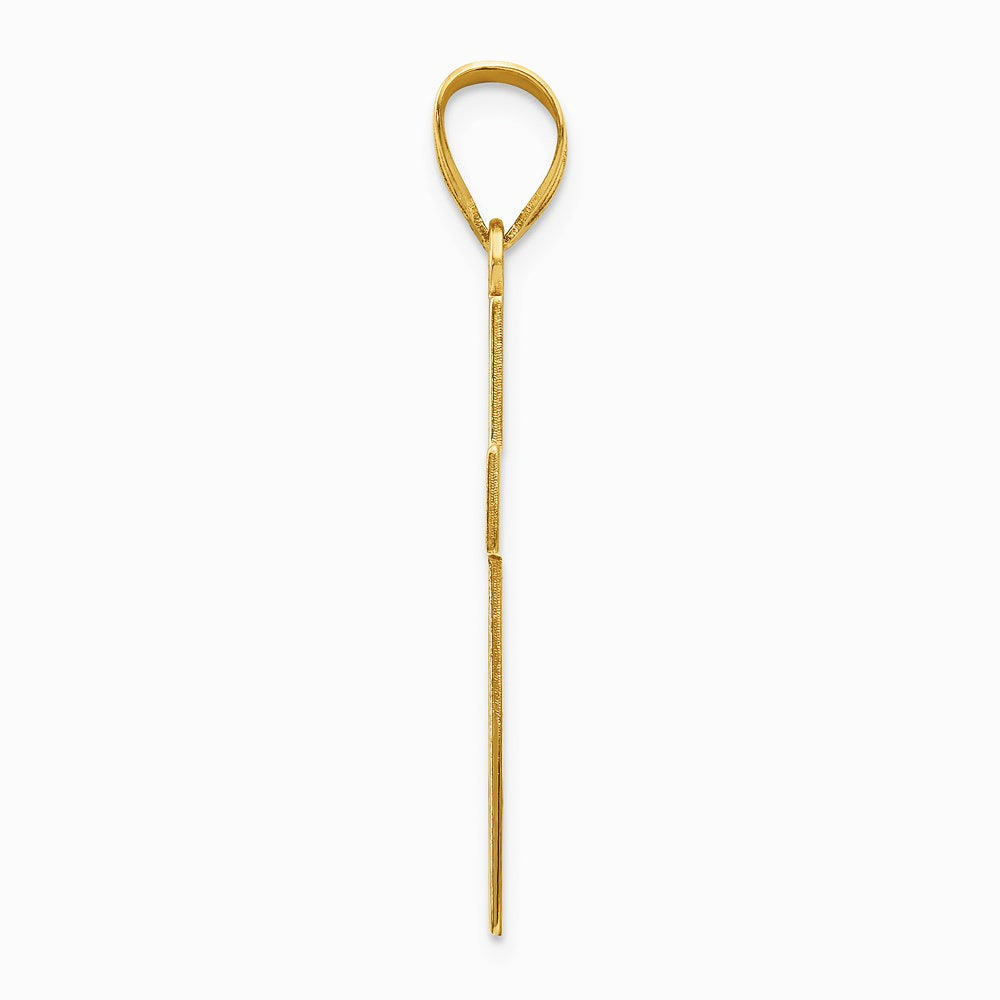 10K / 14K Yellow Gold Large Satin Cross Pendant - Product Photo