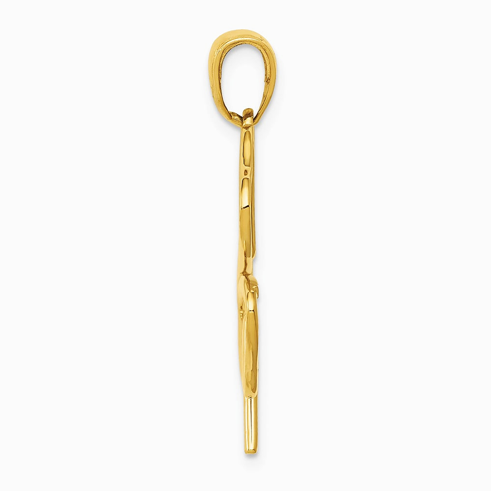 10K / 14K Yellow Gold 4-Leaf Clover Pendant - Product Photo