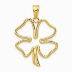 10K / 14K Yellow Gold 4-Leaf Clover Pendant - Product Photo