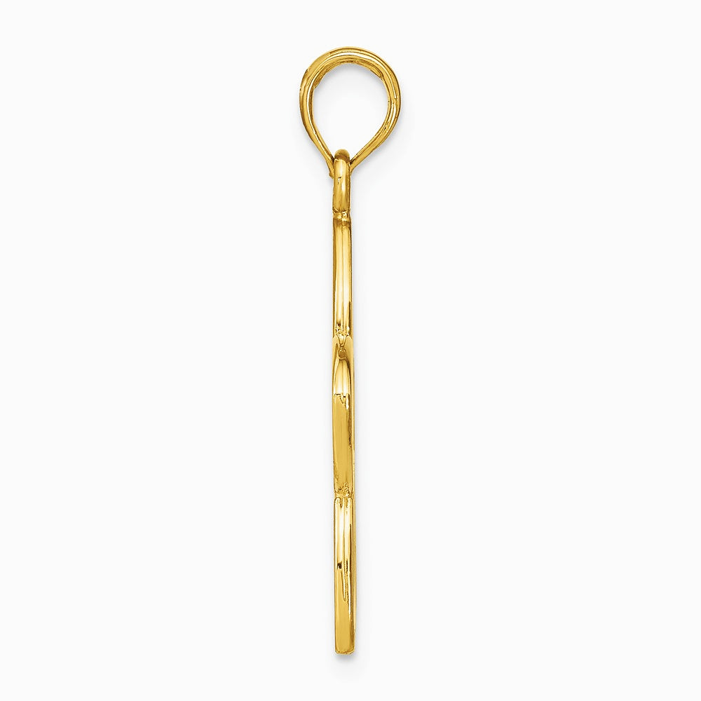 10K / 14K Yellow Gold Polished Cut Out Flower Pendant - Product Photo