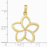 10K / 14K Yellow Gold Polished Cut Out Flower Pendant - Product Photo