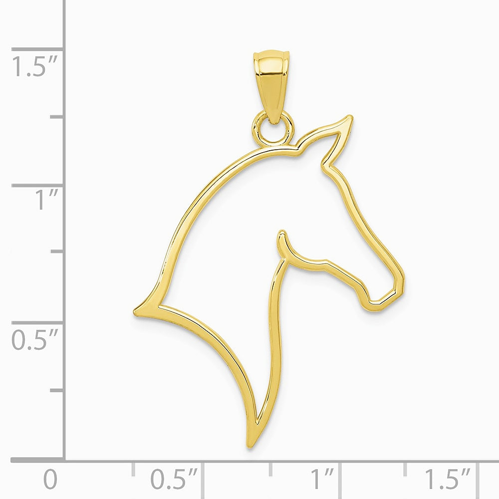 10K / 14K Yellow Gold Horse Head Pendant - Product Photo