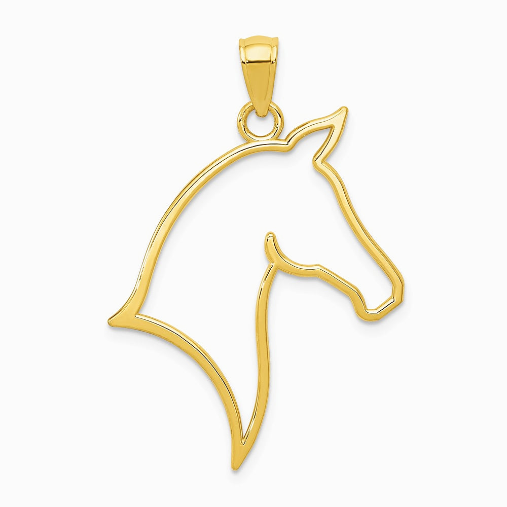 10K / 14K Yellow Gold Horse Head Pendant - Product Photo
