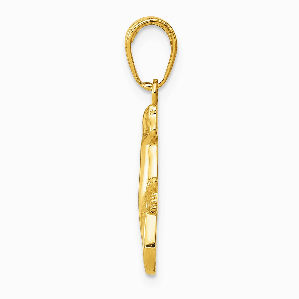 10K / 14K Yellow Gold Gecko Pendant - Product Photo