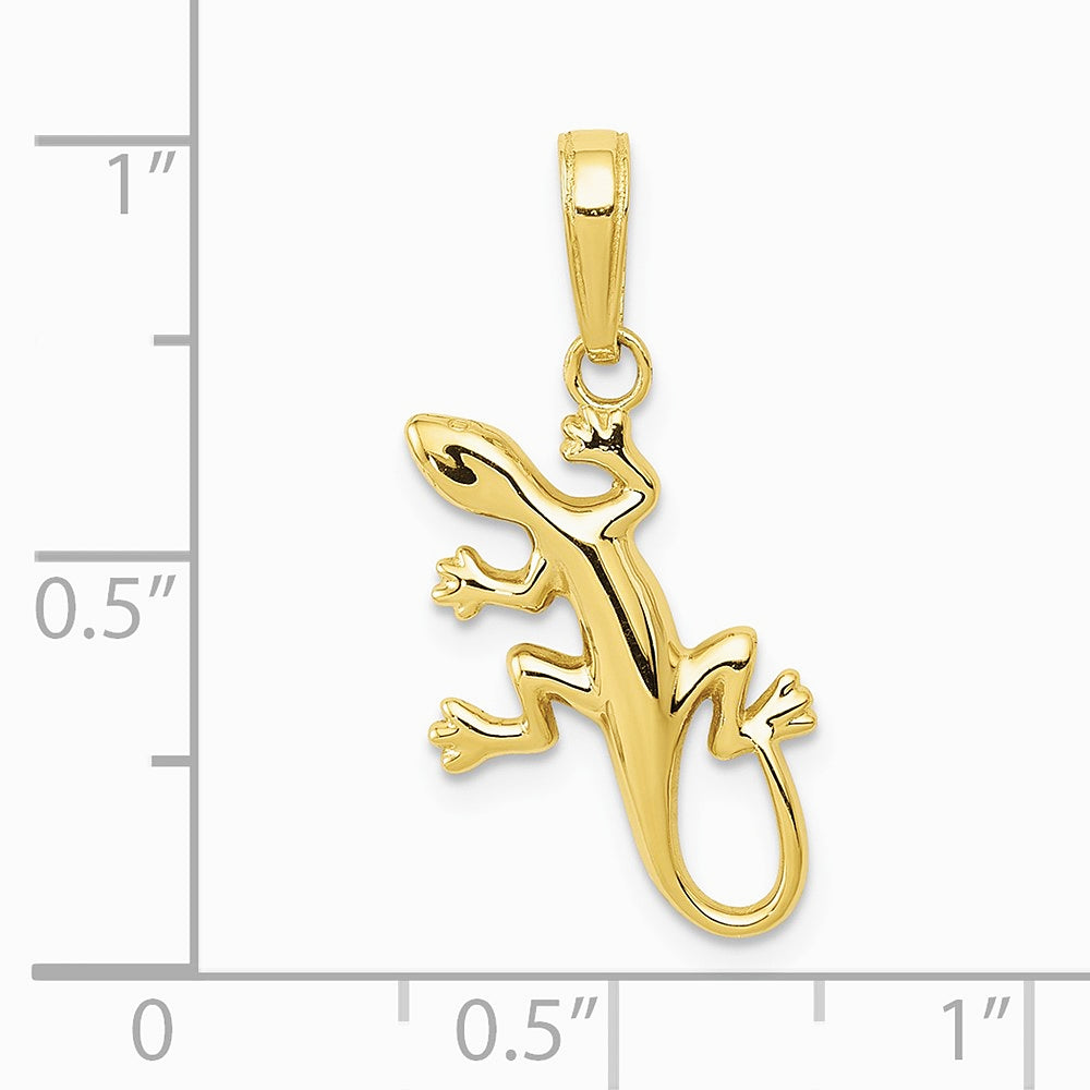10K / 14K Yellow Gold Gecko Pendant - Product Photo