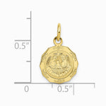 10K / 14K Yellow Gold Baptism Spanish Recuerdo Del Bautismo on Back Charm - Product Photo