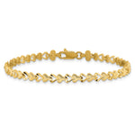 10K Yellow Gold Heart Bracelet - Product Photo