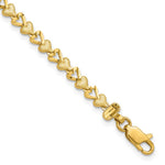 10K Yellow Gold Heart Bracelet - Product Photo