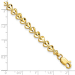 10K Yellow Gold HEART Bracelet - Product Photo