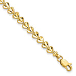 10K Yellow Gold HEART Bracelet - Product Photo
