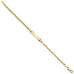 10K Yellow Gold Semi-solid Curb Link ID Bracelet - Product Photo