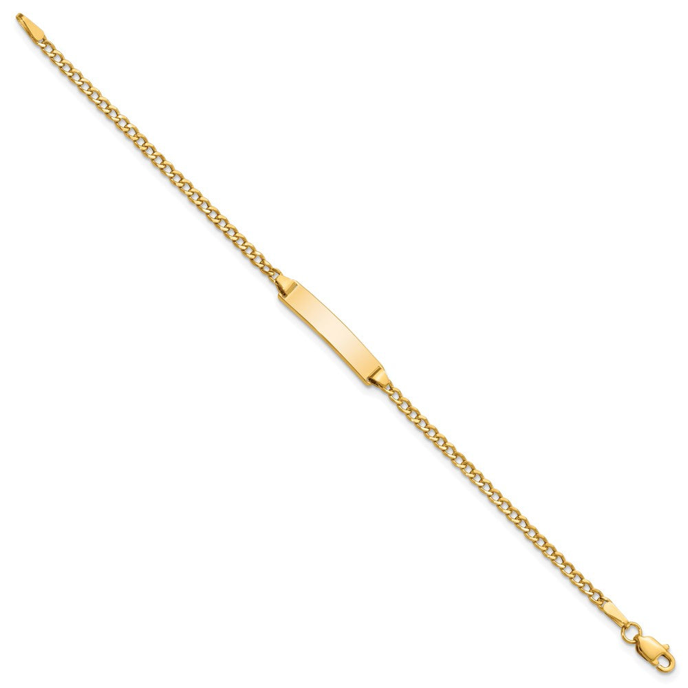 10K Yellow Gold Semi-solid Curb Link ID Bracelet - Product Photo