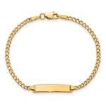 10K Yellow Gold Semi-solid Curb Link ID Bracelet - Product Photo