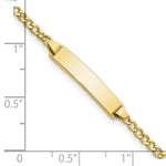 10K Yellow Gold Semi-solid Curb Link ID Bracelet - Product Photo