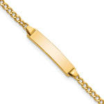 10K Yellow Gold Semi-solid Curb Link ID Bracelet - Product Photo