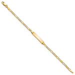 10K Yellow Gold Semi-solid Figaro Link ID Bracelet - Product Photo