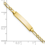 10K Yellow Gold Semi-solid Figaro Link ID Bracelet - Product Photo