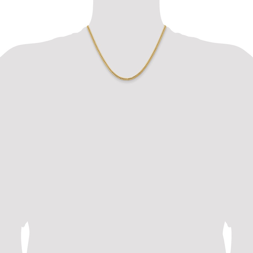 10K 3.5mm Solid Miami Cuban Chain - Product Photo