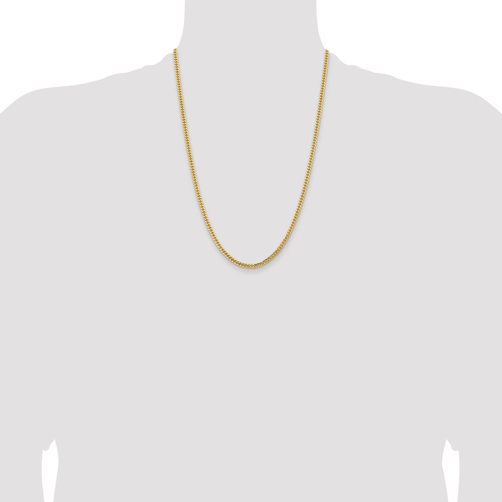 10K 3.5mm Solid Miami Cuban Chain - Product Photo