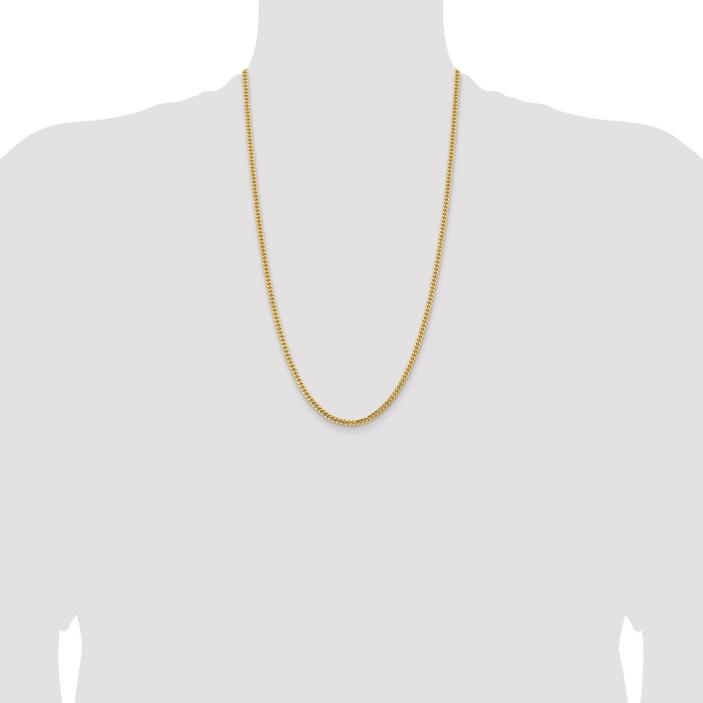 10K 3.5mm Solid Miami Cuban Chain - Product Photo