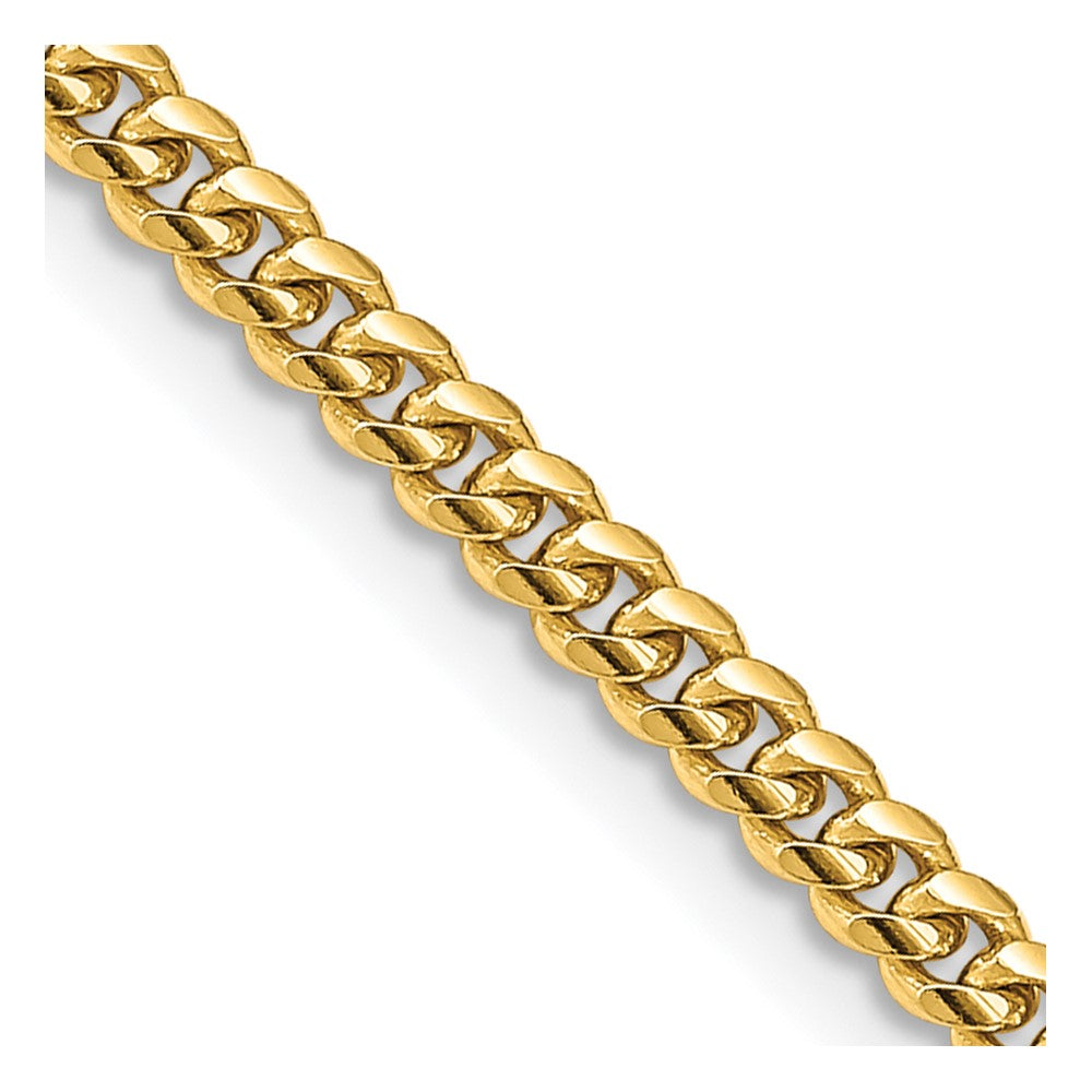 10K Yellow Gold 3.5mm Solid Miami Cuban Chain Necklace 18"-26"