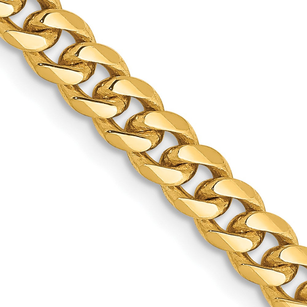 10K Yellow Gold 4.25mm Solid Miami Cuban Chain Necklace 18"-26"