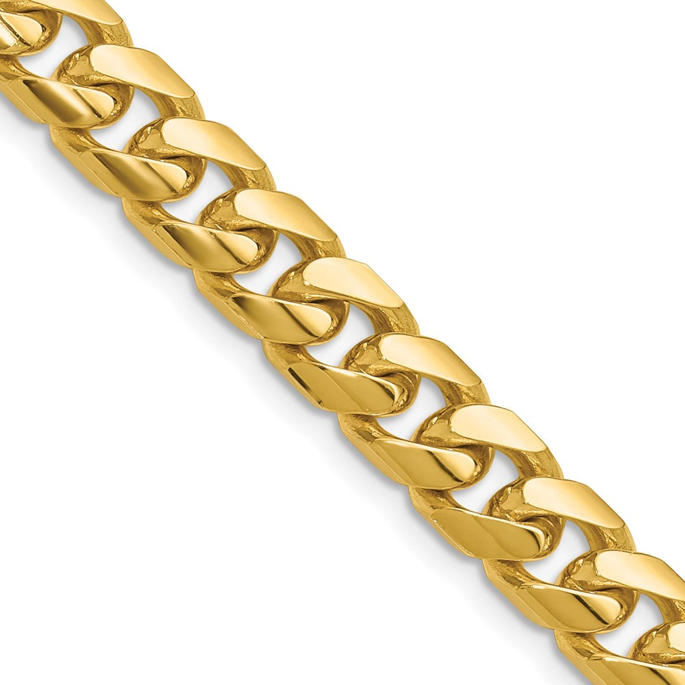 10K Yellow Gold 8.0mm Solid Miami Cuban Chain Necklace 20"-30"