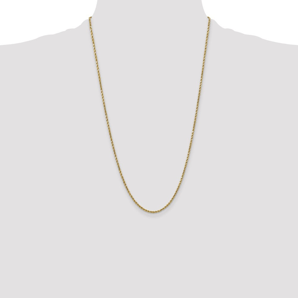 10k 2.5mm Semi-solid D/C Rope Chain - Product Photo