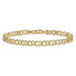 10k Double Link Heart Charm Bracelet - Product Photo