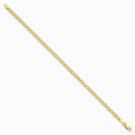 10K Yellow Gold 3.5mm Solid Double Link Charm Bracelet - Product Photo