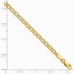 10K Yellow Gold 3.5mm Solid Double Link Charm Bracelet - Product Photo