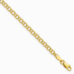 10K Yellow Gold 3.5mm Solid Double Link Charm Bracelet - Product Photo