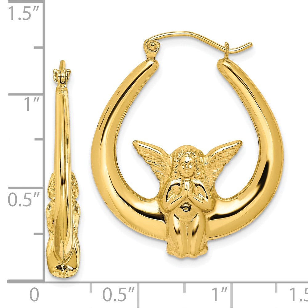 10k Angel Hoop Earrings - Product Photo