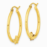 10K Yellow Gold Angel Hoop Earrings - Product Photo