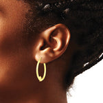 10K Yellow Gold Angel Hoop Earrings - Product Photo