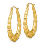 10K Yellow Gold Satin and Polished Hollow Fancy Earrings - Product Photo