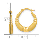 10k Polished and Satin Hoop Earrings - Product Photo